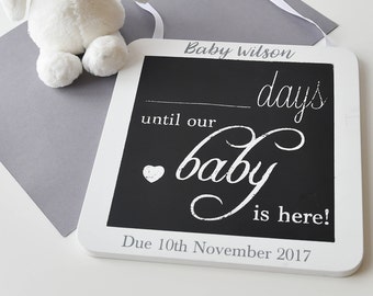 Baby Countdown Plaque | Baby Countdown Blocks | Pregnancy Gift | Baby Shower Gift | Baby Countdown Sign | Baby Gift | Days until Baby Sign