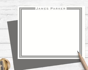 Personalized stationery for men,custom stationary for men,mens personalized notecards,business stationery,flat note cards,gift for him,MS011