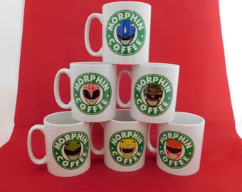Power Rangers Starbucks Inspired Coffee Mug 10oz - choose your favourite colour ranger original tv series