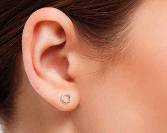 Silver Circle Earrings, Silver Circle Studs, Simple Studs, Circle Earrings, Tiny Earrings, Silver Tiny Earrings, Circle Earrings, Small Stud