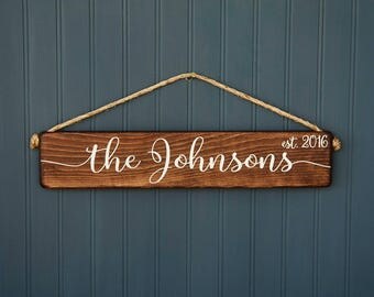Wedding Gift - Last Name Sign - Bridal Shower Gift - Rustic - Custom Personalized - Gift for Couple - Gift for Bride - Wedding Photo Prop