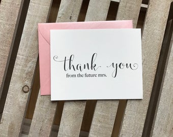 Thank You From The Future Mrs. Card, Bridal Shower Thank You Card, Bridal Shower Cards, Bridal Shower Thank You, Future Mrs Gift & Thank You