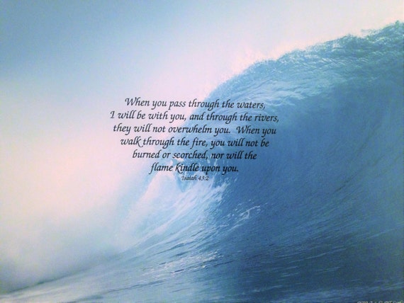 SaleScripture Art PrintBible VerseIsaiah 432 ArtSurfs Up