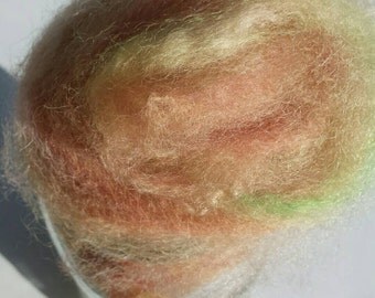 Pastel Rainbow Circus wool batting, 1oz, hand dyed wool, carded wool, wool batt, felting wool, wet felting, spinning wool, crafting supplies
