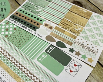 BIG Happy Planner Planner Stickers - Weekly Planner Sticker Set - Happy Planner - Day Designer - Functional stickers - Minted Wood