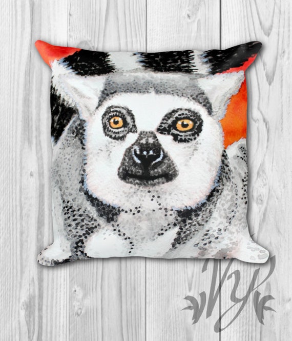Cute Monkey Pillow cover Bedding throw Ring Tailed Lemur