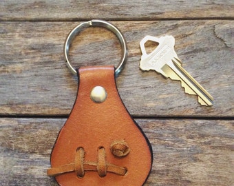 Leather Key Fob, Leather Keychain, Recycle Leather, Knot, Boyfriend Gift, For Him, Appreciation Gift, Made in USA