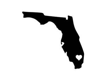 Florida - Florida Decal - Miami - Orlando - Tampa - Clear Water - Fort Lauderdale - Stocking Stuffer - Gifts Under 10 Dollars - Car Decal