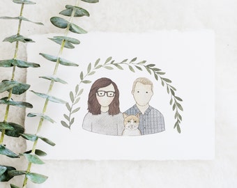 Couples Portrait | Bust Illustration | Family Portrait Illustration | Custom Portrait | Couple Illustration | Watercolor | Hand Painted