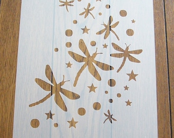 Dragonfly Stencil Mask Reusable Mylar Sheet for Arts & Crafts