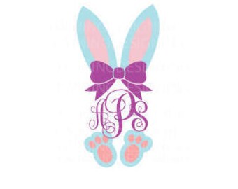 bunny monogram easter bunny name bunny Easter SVG PNG DXF digital file