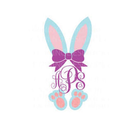Download bunny monogram easter bunny name bunny Easter SVG PNG DXF ...