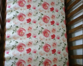 Crib sheets. Minky crib sheets. Cotton crib sheets.Floral nursery.Floral crib sheets. Custom crib sheets.Baby girl nursery.fitted crib sheet