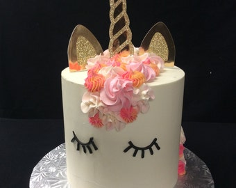 Unicorn Horn and Ears Cake Toppers/Unicorn Cake Topper/Unicorn Horn Topper
