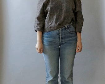cold shoulder top // linen // fits 2-12