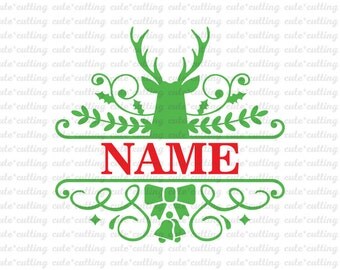Christmas svg, Reindeer monogram svg, Christmas monogram svg, Reindeer svg dxf jpeg cutting files for Silhouette Cameo, Curio, Cricut