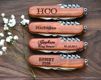 Monogram Knife, Custom Knives, Pocket Knife, Swiss Army Knife, Personalized Knife, Engraved Knives, Wood Knife, Folding Knife
