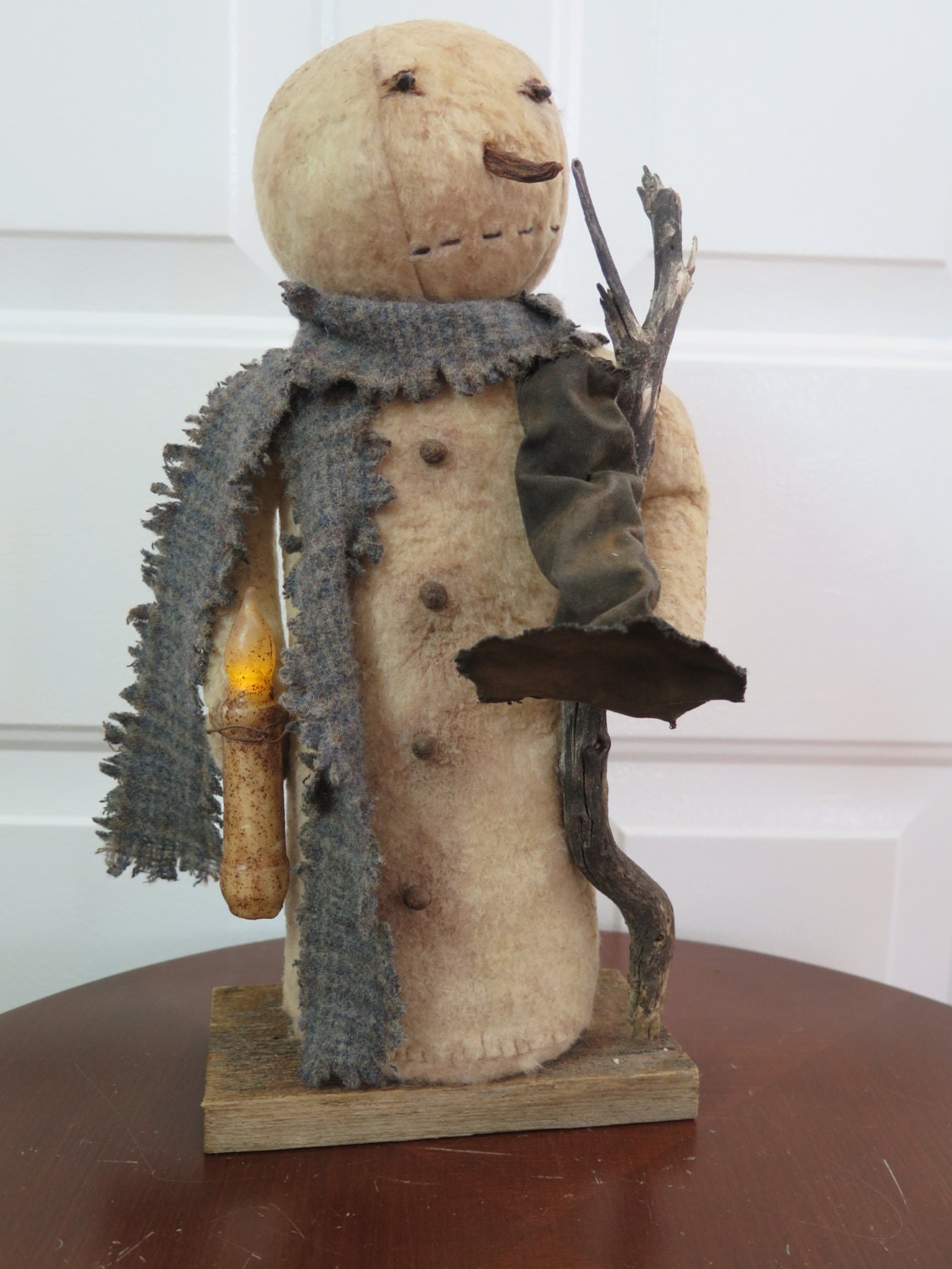 Primitive Snowman Doll Handmade By Lori At The By PrimitivesByLori   Il Fullxfull.1139922407 Dyfh 