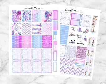 SALE 50% Mermaid Princess Kit Printable Planner Stickers Cut Files / Erin Condren Planner Stickers / Printable Stickers / Weekly Planner Kit