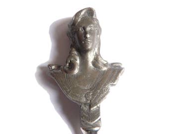 French Vintage Bust of Marianne Letter Opener - French Authentic Tin Paper Knife - French Republic Letter Opener Paper Cutter - Woman Bust