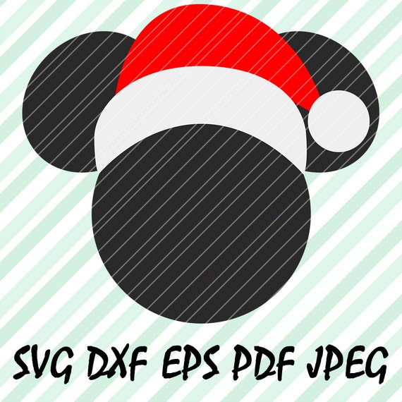 Download Items similar to Mickey Mouse Christmas Santa Hat SVG DXF ...