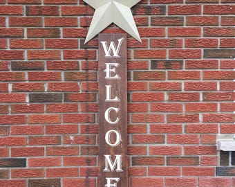 Welcome Sign, Vertical Welcome Sign, Tall Welcome Sign, Front Porch Sign, Front Door Sign, Entryway Sign, Patio Sign, Outdoor Sign, Vertical