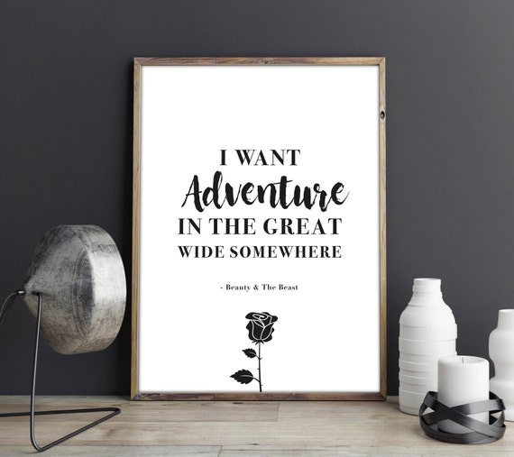 Beauty and The Beast Quote Print - Typography Quote Print - Inspirational Quote Print - Disney Print - Wall Art - Monochrome Print - Quotes