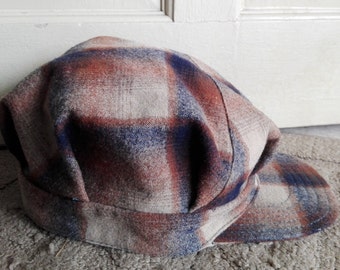 Pendleton 100% wool brown plaid cap/used