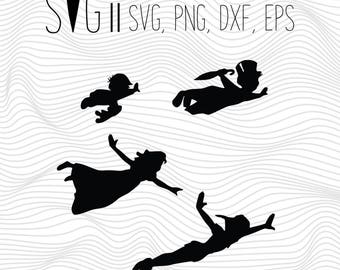 Peter Pan, SVG Files, Peter Pan Clipart, instant download Peter Pan Cut Print File Shirt Decal Transfers Silhouette Cameo Cricut Peter Pan