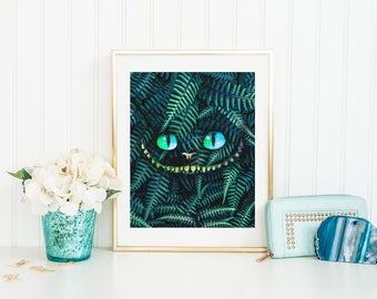 Cheshire Cat Print - Cheshire Cat Poster - Cheshire Cat Wall Art - Alice in Wonderland - Prints - Wall Decor - Alice Prints