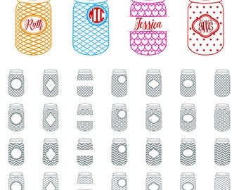 Jar Svg Mason Jars Svg Mason Jars Monogram Frames Svg Mason Jars Frames Svg Cut File Silhouette Studio Cricut Svg Dxf Jpg Png Eps Pdf Ai Cdr