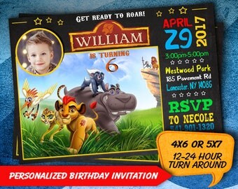 Lion Guard Invitation, Lion Guard Birthday, Lion Guard Invite, Lion Guard Party, Lion Guard Printable, Custom