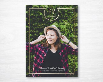Graduation Announcement - Simple Grad Announcement - Faux Foil - High School Graduation - College Graduation - Printable - Printed Card