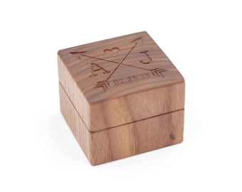 Personalized Ring Box - Custom Wood Ring Box - Ring Bearer Box - Engagement - Proposal Ring Box