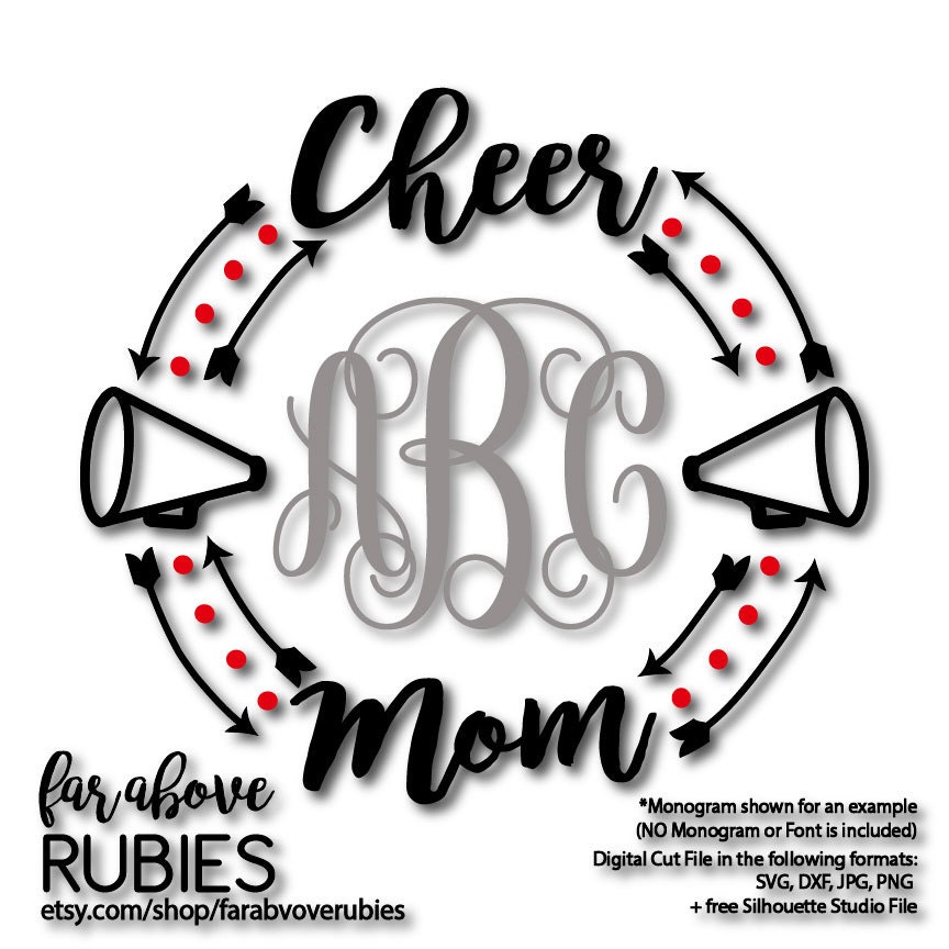 Download Cheer Mom Cheerleading Monogram Wreath monogram NOT included