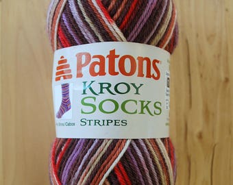 Sock Yarn - Patons Kroy Socks Stripes Wool Blend Yarn - Sultana Stripes