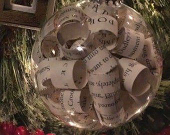 Harry Potter Book Ornament, Recycled Book Gift, Glass Christmas Ornament, Harry Potter Lover Gift, Harry Potter Tree Ornament, Book Ornament