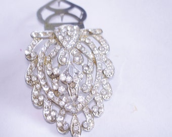 Fur Clip Clear Rhinestone 1.5" x 2"