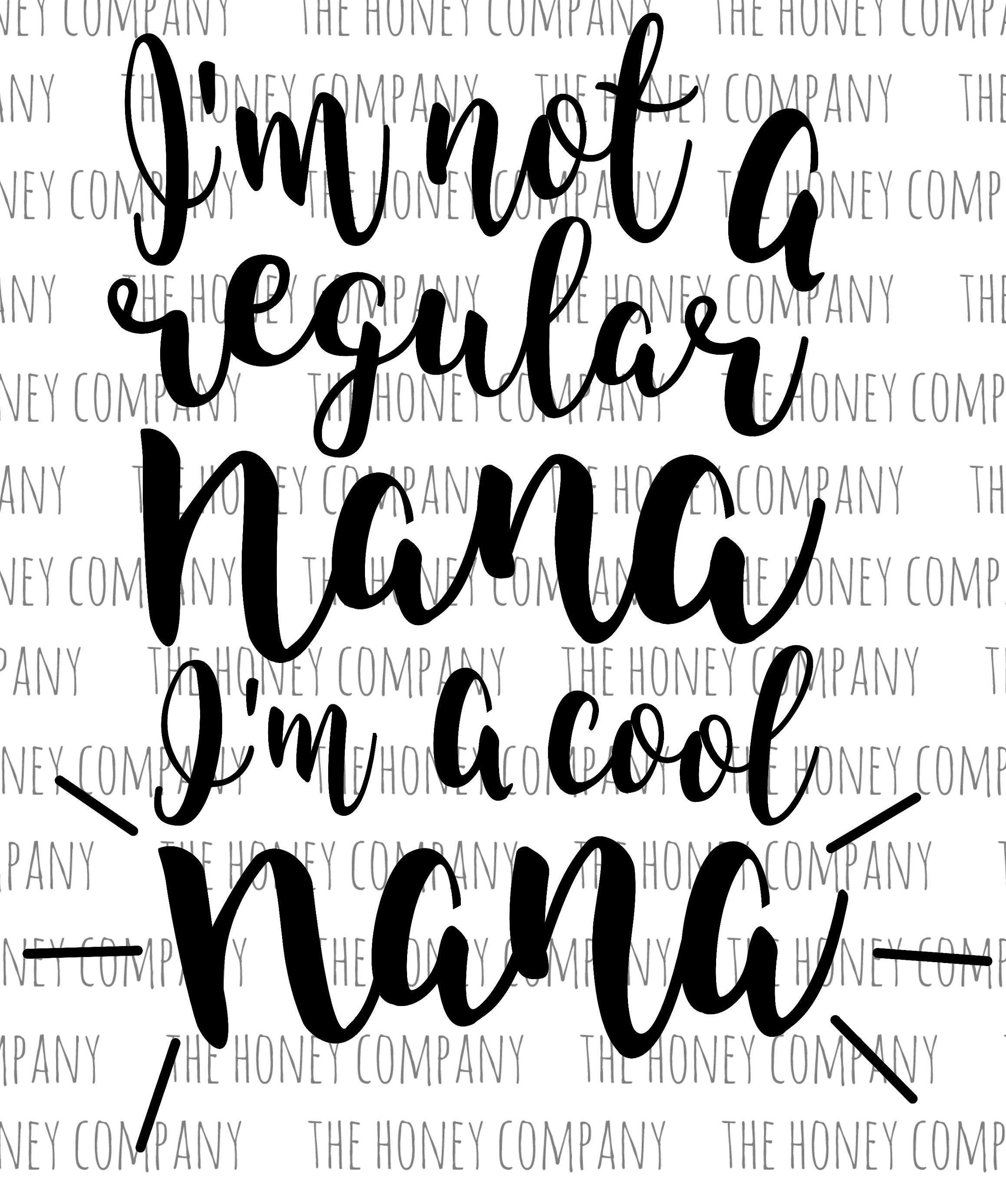 Download I'm a Cool Nana SVG PNG DXF Instant Download Silhouette ...