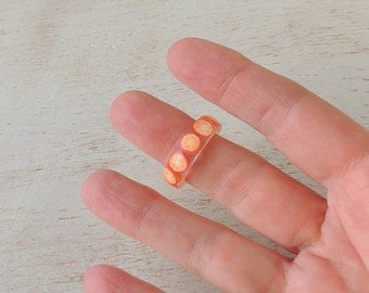 Orange Fruit Ring, Mini Fruit Resin Ring, Quirky Jewellery, Resin Jewellery, Fruit Jewellery, Food Jewellery, Kitsch Jewellery, UK, 2002