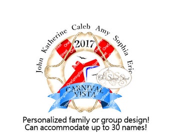 CARNIVAL CRUISE Any Ship Personalized Family Group Vacation T-shirt Iron On Transfer Ship Cabin Door Sign Fish Extender Printable # 1828