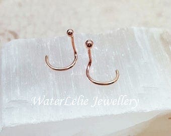 Tiny 14k Rose Gold ball nose stud. Solid rose gold nose stud. Screw in nose stud. Solid rose gold nostril stud. Tiny nose stud. Nose jewelry