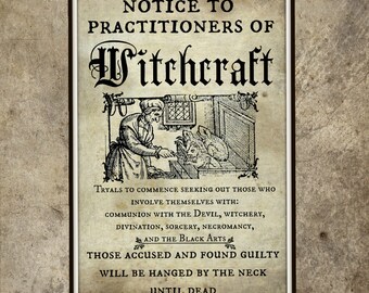 Witchcraft Print 11x17 Inspired by Hthe Salem Witch trials