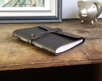 Slim Leather Journal - Dark Brown Journal 4.5" x 6" by The Orange Windmill 1712