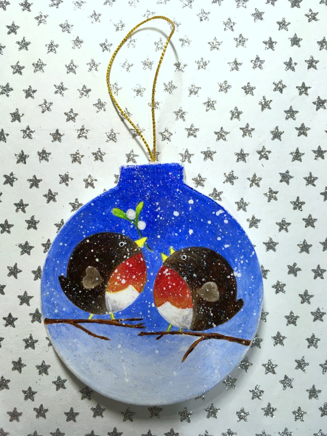 robin christmas decoration paper mache bauble robin christmas decoration paper mache bauble