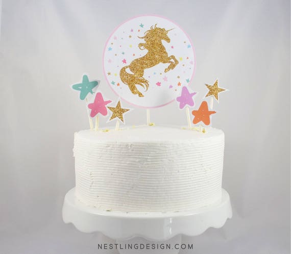 unicorn cake topper printable cake topper centerpiece