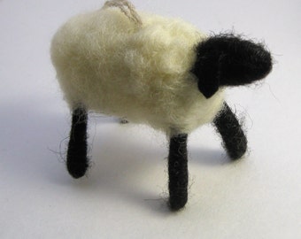 Sheep Ornament, Hand Felted Sheep Ornament, Sheep Wreath Decoration, Lamb Nursery Decoration