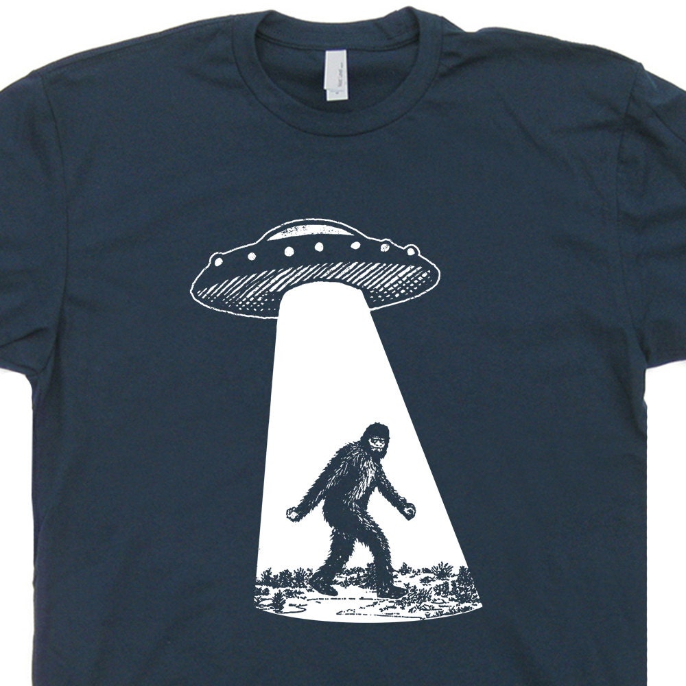 UFO Bigfoot T Shirt UFO Abduction T Shirt Sasquatch T Shirts