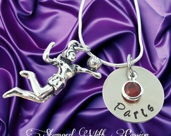 Volleyball Jewelry, Volleyball Necklace, Girl Volleyball Necklace, Volleyball gifts, Volleyball Girl, Volleyball Team Jewelry, Hand stamped