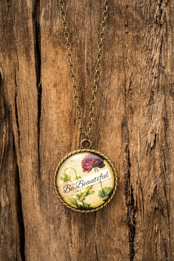 FREE SHIPPING - **NEW** Be Beautiful 30mm Bronze Lace Necklace - Unique - Vintage - Gorgeous Gift - Love